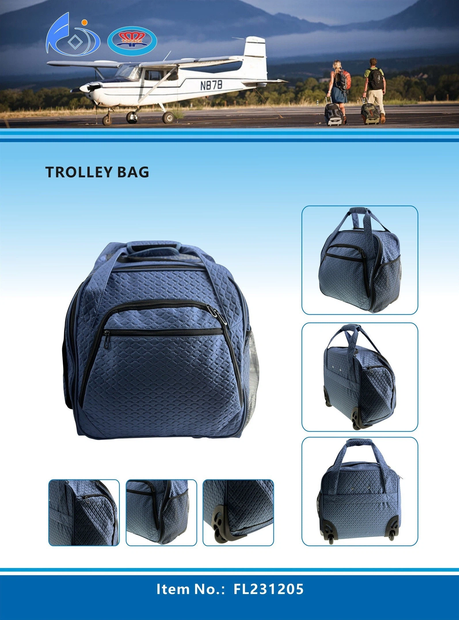 blue trolley bag